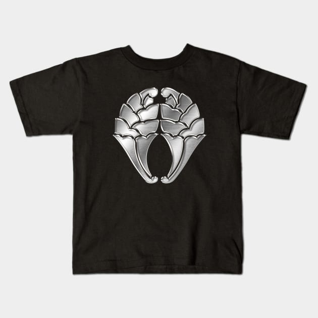 Otomo Clan Kamon Silver Chrome Kids T-Shirt by Takeda_Art